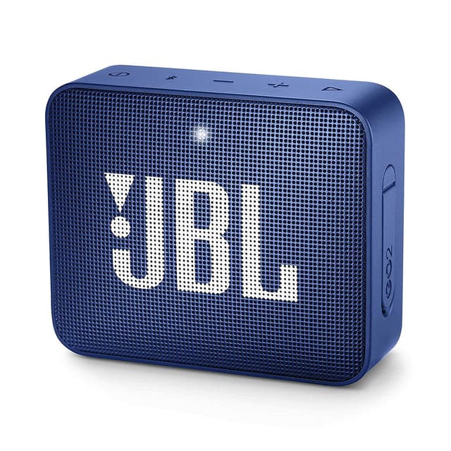  JBL Go 2, Wireless Portable Bluetooth Speaker with Mic, JBL Signature Sound, Vibrant Color Options with IPX7 Waterproof & AUX (Blue)
