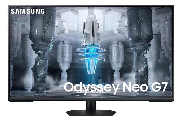 Samsung 43-inch(108cm) Odyssey Neo G7 UHD, 144Hz, 1 ms, Flat Gaming Monitor, Smart TV, Gaming Hub, Quantum Mini LED, HDR600, Game Bar, AMD FreeSync Premium Pro, (LS43CG700NWXXL, Black)