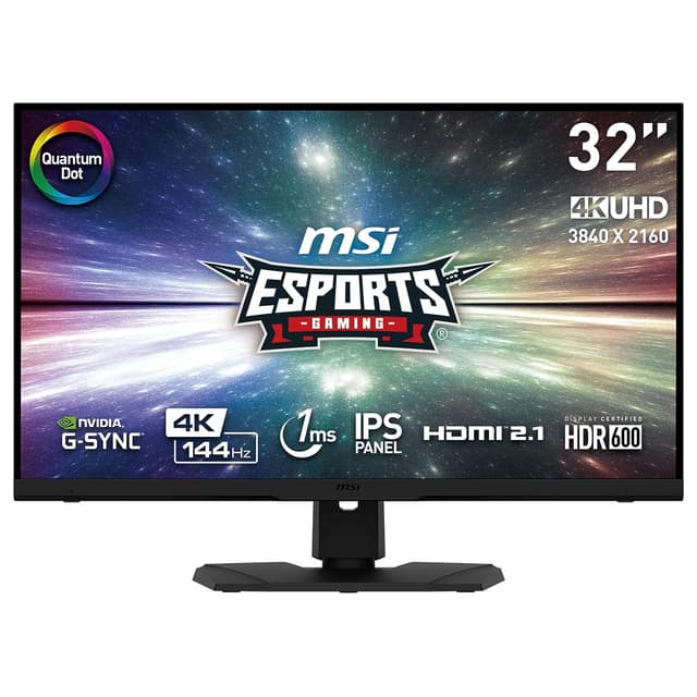 MSI Optix MPG321UR-QD 31.5 Inch (80.01 CM), 3840 x 2160 Pixels, 4K UHD, Gaming LCD, Monitor - Quantum Dot, IPS, 144Hz, KVM, USB, DP, HDMI, G-Sync, Gaming Intelligence, Black